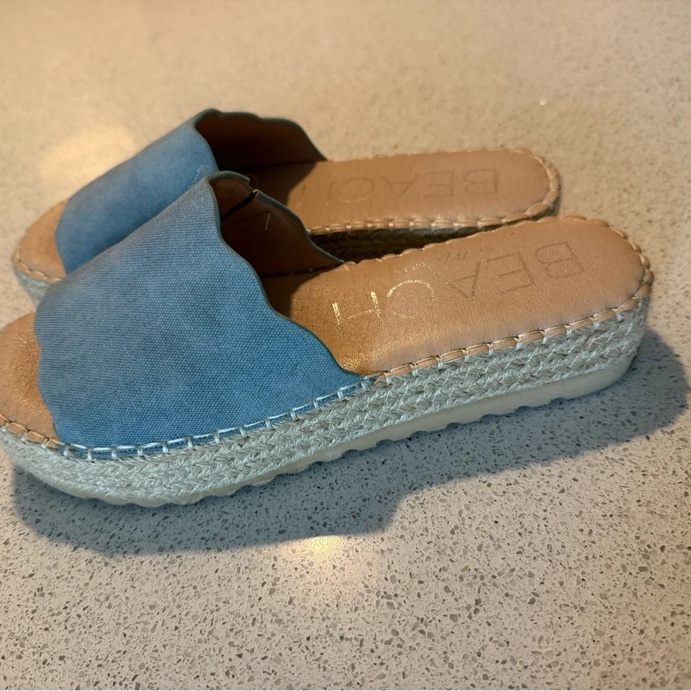 Beach Blue Slip-On Women’s Espadrille Slide Sandals